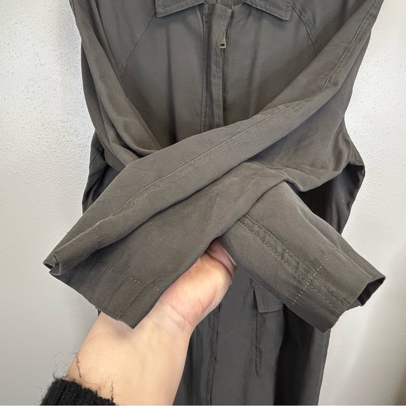 Lane Bryant 14/16 1X Green Gray Long Utility Trench Jacket Outdoor Spring Fall - Picture 5 of 12